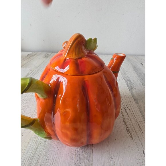 Anthromorphic pumpkin picture ceramic Halloween jack-o'-lantern unique fall deco - Picture 4 of 8